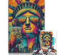 Puzzle Pop Art Statua della Libertà per adulti e adolescenti, giochi educativi, decorazioni da parete, regali unici per compleanno e Natale (75x50cm)
