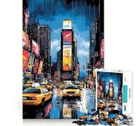 Puzzle Pop Art Times Square con taxi gialli, 1000 pezzi, per adulti, regalo, gioco di logica, divertimento lento, taglio preciso, regalo elegante (38x52cm)