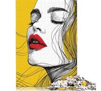 Puzzle Pop Art Yellow Line Woman 1000 pezzi per adulti Puzzle per adulti Puzzle educativo 1000 pezzi (75x50 cm)