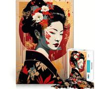Puzzle Pop Geisha da 1000 pezzi per adulti, stimola la memoria, allevia lo stress, assembla e crea un'atmosfera magica, regalo di Natale (38x26cm)