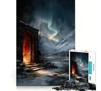 Puzzle "Porta Mistica verso un Paesaggio Invernale" per adulti, 1000 pezzi, Logic Boost Toy Group, Joy Premium Edge, Sorpresa di Compleanno (50x75cm)