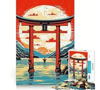 Puzzle "Porta Vintage in Giappone" da 1000 pezzi,ideale per stimolare la concentrazione e il divertimento Taglio laser per un incastro perfetto Attività per rafforzare i legami affettivi (38x52cm)