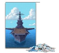 Puzzle Portaerei 1000 pezzi in legno per adulti e bambini dai 12 anni in su. Puzzle per divertimento in famiglia 1000 pezzi (38x26 cm).