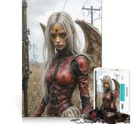 Puzzle post-apocalittico con angelo guerriero da 1000 pezzi per adolescenti, stimola la memoria, ideale per il tempo libero a casa, per assemblare immagini e creare un regalo adorabile (50x75cm)