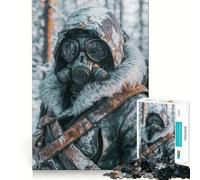 Puzzle post-apocalittico con maschera antigas, 1000 pezzi, per adulti, gioco cognitivo, divertente da assemblare, pezzo da collezione (38x52cm)
