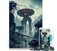 Puzzle post-apocalittico con robot gigante da 1000 pezzi per adolescenti, gioco di logica solido, divertimento tranquillo, taglio di precisione, (50x75cm)