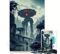 Puzzle post-apocalittico con robot gigante e adolescente, 1000 pezzi, rompicapo rilassante, assemblaggio di immagini, regalo affettuoso (38x26cm)