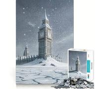 Puzzle post-apocalittico del Big Ben e del Parlamento, 1000 pezzi, per adulti, regalo, gioco di logica stimolante, rilassante, bordi chiari, regalo sentito (38x52cm)