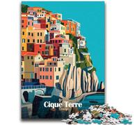 Puzzle poster Cinque Terre Italia per adulti 1000 pezzi, giocattoli, giochi educativi, regali di Babbo Natale segreto antistress per bambini dai 14 anni in su, 1000 pezzi (26x38cm)