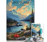 Puzzle poster del Parco nazionale del lago Clark, 1000 pezzi per adulti e adolescenti, aiuta il cervello a esercitare i giocattoli avvincenti per coltivare la pazienza, ottimo regalo, 50x75cm