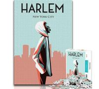 Puzzle poster Harlem New York per adulti 1000 puzzle, gioco per famiglie antistress sfida difficile regali di Babbo Natale segreto 38x26cm