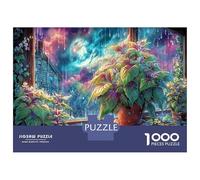 Puzzle Potted Plants On Windowsill In Rainy Night Jigsaw Puzzles 1000 Pezzi - Familiare Gioco, Aziendale Festa, Amici E Amore Per Regalo 38x26cm/1000pcs
