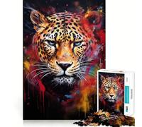 Puzzle Powder Splash Leopard da 1000 pezzi per adolescenti, stimola la memoria, ideale per il tempo libero a casa, per assemblare immagini e creare un regalo perfetto (38x26cm)