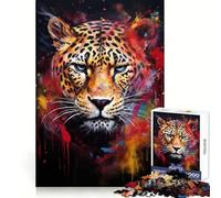 Puzzle Powder Splash Leopard da 1000 pezzi per adulti, puzzle rilassante per la mente, arte da assemblare, (50x75cm)