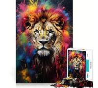 Puzzle "Powder Splash Lion" da 1000 pezzi per adulti, gioco cognitivo, divertente da assemblare, pezzo da collezione (38x26cm)