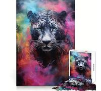 Puzzle Powder Splash Panther da 1000 pezzi per adulti, regalo, gioco di logica stimolante, rilassante, bordi trasparenti, regalo affettuoso (38x52cm)