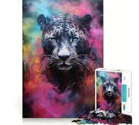 Puzzle Powder Splash Panther da 1000 pezzi per ragazzi, gioco di logica e logica, semplice e divertente, bordi lisci, regalo elegante (38x26cm)