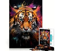 Puzzle Powder Splash Tiger per adulti, 1000 pezzi, gioco di logica, svago, taglio perfetto, regalo creativo (38x52cm)