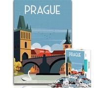 Puzzle Praga Repubblica Ceca 1000 pezzi per adulti, gioco educativo sfida giocattolo decorazione da parete regali unici di compleanno e Natale 50x75cm