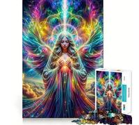 Puzzle "Preghiera d'Amore Angelico" da 1000 pezzi,gioco di concentrazione mentale,taglio di precisione,bordi lisci,gioco significativo per costruire connessioni (38x26cm)