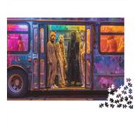 Puzzle Premium Da 1000 Pezzi Animals on The Bus, A Playful City Bus Ride Filled with Curious Animals Sviluppo Cognitivo, Attività Per La Casa, Regalo, 70x50cm/1000pcs