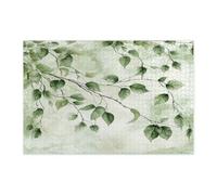 Puzzle primaverile ad acquerello con pioppo per adulti, 1000 pezzi, divertenti puzzle stampati in legno con foglie di piante, decorazione con motivo botanico per l'intrattenimento domestico