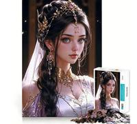 Puzzle Principessa della Corte Luminosa per adolescenti, 1000 pezzi, gioco stimolante e rilassante, taglio preciso, 38x26cm