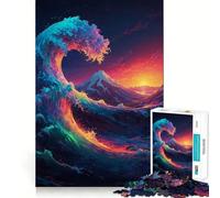Puzzle prismatico a forma di onda gigante da 1000 pezzi per adolescenti migliora la memoria, rilassante e divertente, con bordi netti, 50x75cm