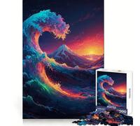 Puzzle prismatico a forma di onda gigante da 1000 pezzi per adolescenti migliora la memoria, rilassante e divertente, con bordi netti, 38x26cm