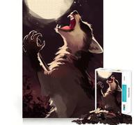 Puzzle "Procione che ulula alla luna" per ragazzi, 1000 pezzi, gioco di logica e abilità, rilassante, taglio preciso, regalo perfetto (50x75cm)