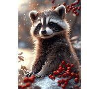 Puzzle Procione Puzzle 5000 Pezzi Animale Jigsaw Legno, Classici per Adulti DIY Gioco da Sfida si adattano perfettamente tra loro lettere sul retro Jigsaws for Kids and Adults Age 14 Years U-1050