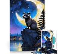Puzzle "Procione sotto il cielo illuminato dalla luna", 1000 pezzi, gioco di logica per ragazzi, ideale per momenti di relax, con taglio preciso e pezzi da collezione (50x75cm)