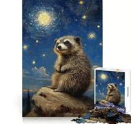 Puzzle Procione sotto un cielo stellato da 1000 pezzi per adolescenti, ideale per rafforzare la memoria, favorire la calma e il relax, con bordi lisci (38x52cm)