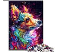 Puzzle psichedelici a forma di cane per adolescenti, puzzle da 1000 pezzi, antistress, per trascorrere il tempo libero in casa, interazione genitore-figlio (26x38cm)