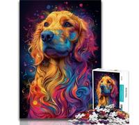 Puzzle psichedelici a forma di cane per adulti e adolescenti, puzzle con assemblaggio di modelli, attività divertenti da fare a casa, regalo di compleanno, regali da viaggio (38x26cm)