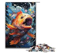 Puzzle psichedelici colorati da 1000 pezzi con pesci rossi regali per adulti lista dei desideri di Natale con Babbo Natale per adolescenti dai 14 anni in su 1000 pezzi (38x26 cm)