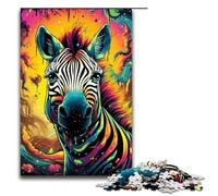 Puzzle psichedelici colorati da 1000 pezzi con zebra per adulti puzzle impossibile antistress per adolescenti dai 14 anni in su 1000 pezzi (75x50 cm)