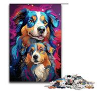 Puzzle psichedelici colorati da 1000 pezzi per adulti con amici cani divertenti puzzle per famiglie antistress sfida difficile 75x50 cm