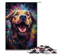 Puzzle psichedelici colorati da 1000 pezzi per cani regali per adulti lista dei desideri di Natale con Babbo Natale per adolescenti dai 14 anni in su 75x50 cm