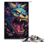 Puzzle psichedelici colorati di mostri al neon da 1000 pezzi per adulti puzzle di carta difficili e impegnativi 1000 pezzi (38x26 cm)