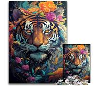 Puzzle psichedelici colorati di Tiger da 1000 pezzi per adulti. Puzzle per adulti perfetti come decorazioni artistiche fai da te o come regalo di compleanno. 1000 pezzi (38x26 cm).