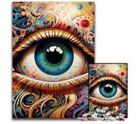Puzzle psichedelici con occhi per adulti, 1000 pezzi, puzzle in legno, rompicapo impegnativo per adolescenti, divertente serata di giochi in famiglia, 50x75CM/19,68x29,52 pollici