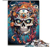 Puzzle psichedelici con teschi per adolescenti, 1000 pezzi, gioco educativo per famiglie, adatto per decorare la scrivania (26x38cm)