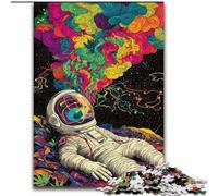 Puzzle psichedelici da 1000 pezzi con astronauti, regali per adulti, giochi divertenti per famiglie, attività divertenti a casa, regalo di compleanno, regali da viaggio (26x38cm)