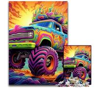 Puzzle psichedelici di camion da 1000 pezzi per adulti, puzzle in cartone ideali per adolescenti e collezionisti, regalo da viaggio, attività per famiglie 26X38CM/10,23x14,96 pollici