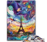 Puzzle psichedelici Eiffel per adolescenti, puzzle da 1000 pezzi per adolescenti, aiuta il cervello a esercitare i giocattoli avvincenti per coltivare la pazienza, un'opera d'arte (38x26cm)