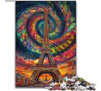 Puzzle psichedelici Eiffel per adulti e adolescenti, puzzle per età 14+, gioco, decorazione da parete, regali unici per compleanno e Natale (50x75cm)