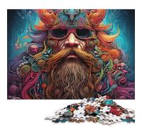 Puzzle psichedelici vichinghi 1000 pezzi di cartone e legno, Puzzle educativi per adulti, Giochi per famiglie, 38 * 26 cm, LiJianXXS