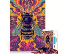Puzzle psichedelico a forma di ape da 1000 pezzi per adolescenti, gioco di logica e divertimento rilassante con bordi lisci, regalo creativo 38x52cm