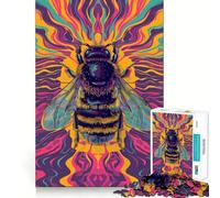 Puzzle psichedelico a forma di ape da 1000 pezzi per adolescenti, gioco di sfida mentale, passatempo rilassante, taglio preciso, regalo adorabile 38x26cm